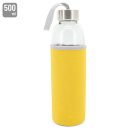 Transparente Flasche 500ml mit Hülle (gelb)